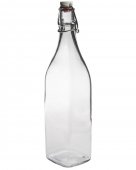 Butelka do serwowania, szklana, z zamknięciem, 31,5 cm, z patentowym korkiem, poj. 1l, EXXENT 52936